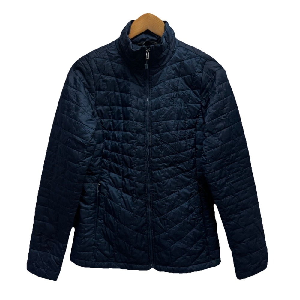 The North Face Womens Sz Small Navy Full Zip Quilted Thermoball Insulated Jacket